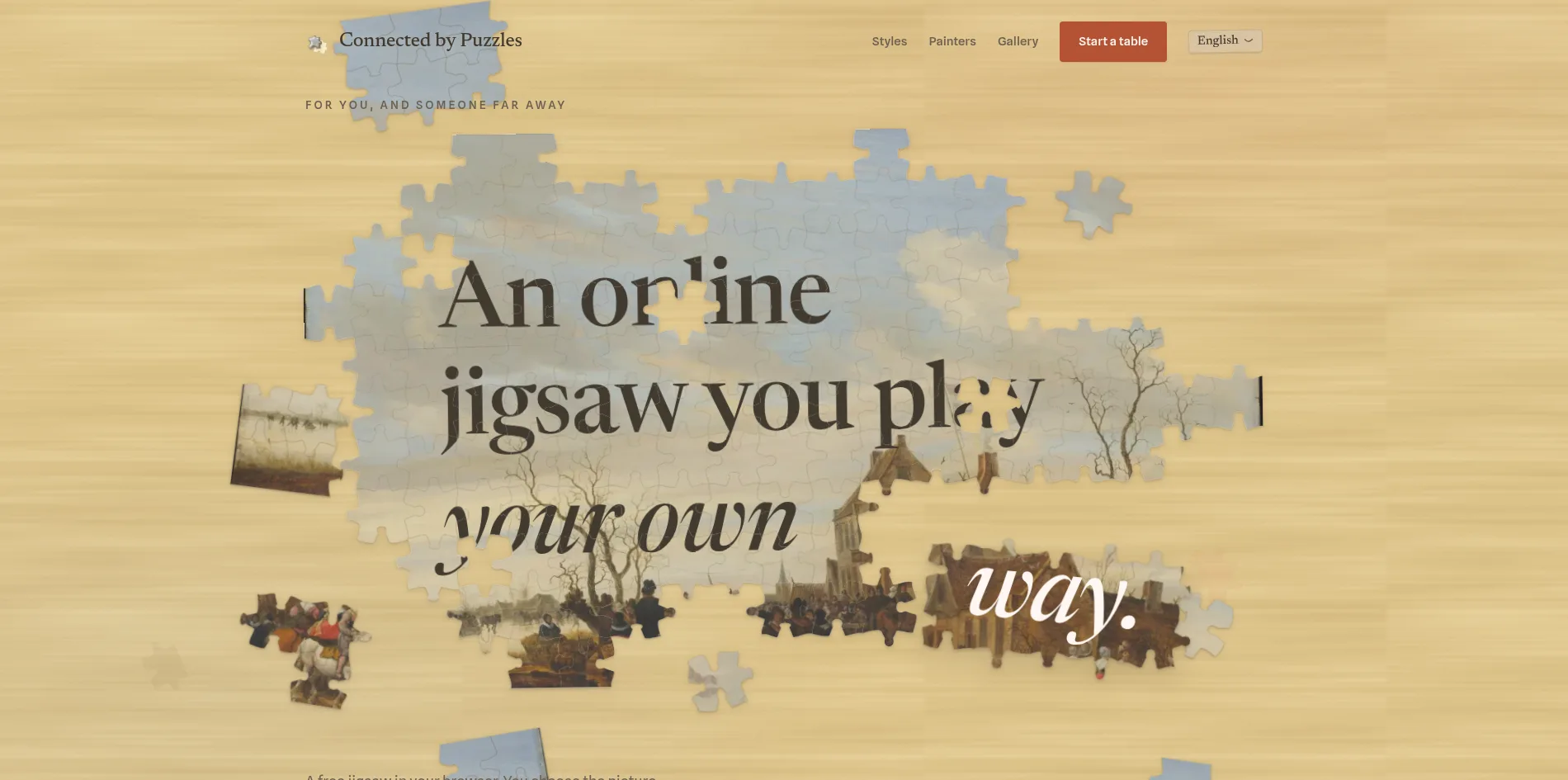 Kuvakaappaus connectedbypuzzles.com-sivustosta